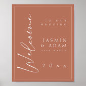Minimaal welkomstteken voor terracotta Script Wedd Poster (Voorkant)