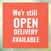 Minimaal We're Still Open Rode Ramensticker Raamsticker (Vel 3)