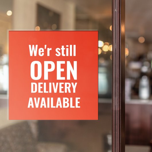 Minimaal We're Still Open Rode Ramensticker Raamsticker