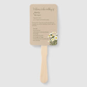 Minimaal White Daisy Flowers-programma Handwaaier (Voorkant)