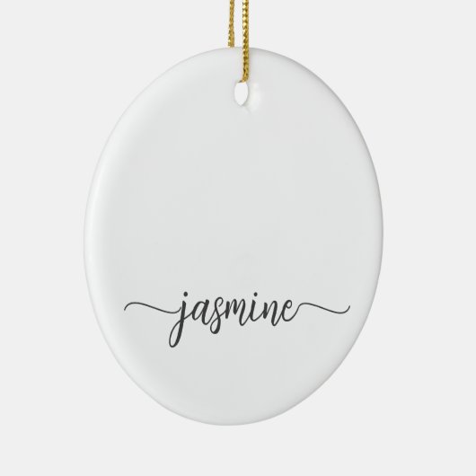 Minimaal white Girly Monogram Name Script Keramisch Ornament (Rechts)