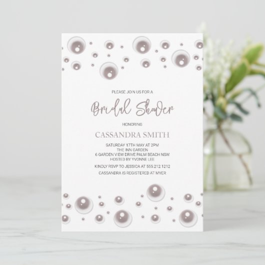 Minimaal White Pearl-Vrijgezellenfeest Kaart (Staand voorkant)