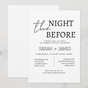 Minimaal wit de avond voor repetitie diner kaart