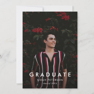 Minimaal Wit Goud Afstudeerder Pet Foto Graduation Kaart