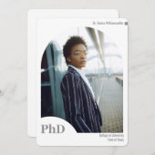 Minimaal wit grijs Afstuderen Foto PhD Aankondiging (Voorkant / Achterkant)