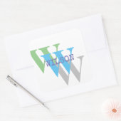 Minimaal wit groen grijs paarse monogram Sticker (Envelop)