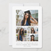 Minimaal wit Lijst 4 Foto Afstuderen Aankondiging (Voorkant)