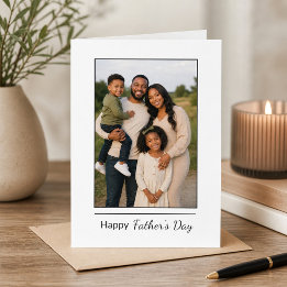 Minimaal Wit Modern Vaderdag Familie Kaart