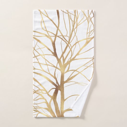 Minimaal wit ontwerp van de moderne Gold Tree Bad Handdoek (Handdoek)