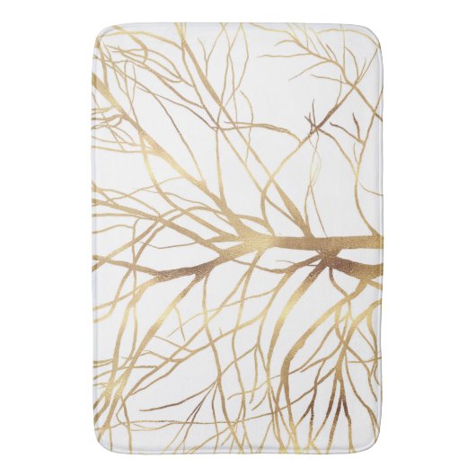 Minimaal wit ontwerp van de moderne Gold Tree Badmat (Voorkant Verticaal)