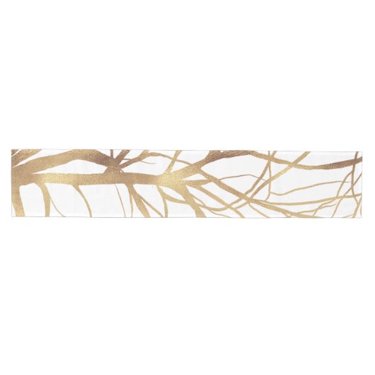 Minimaal wit ontwerp van de moderne Gold Tree Medium Tafelloper (Horizontaal)