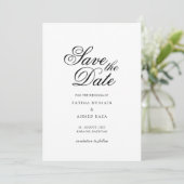Minimaal wit script Muslim Save the Date Kaart (Staand voorkant)
