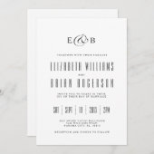 Minimaal wit | Uitnodiging tot weddenschappen (Voorkant / Achterkant)