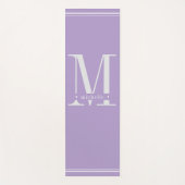 Minimaal zacht lavendel Paarse en witte monogram Yogamat (Voorkant)