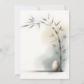 Minimaal Zen Lente Bamboe Paasei Feestdagenkaart