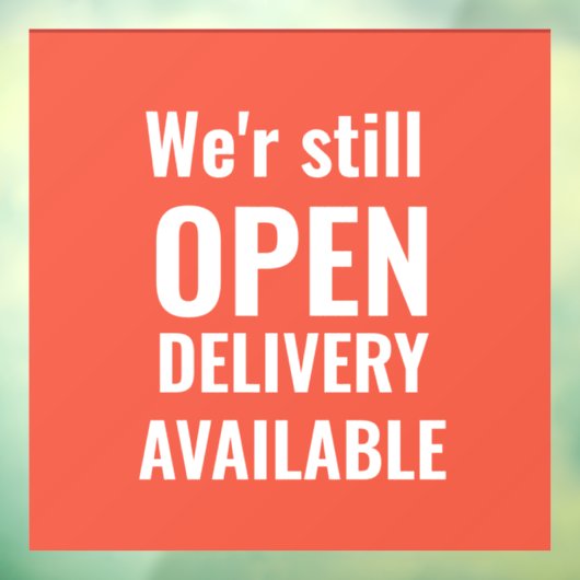 Minimaal zijn we nog steeds open, rode vensterklap raamsticker (Vel 3)