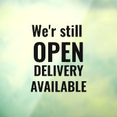 Minimaal zijn we nog steeds open zwart raamsticker (Vel 3)