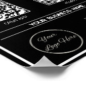 Minimaal zwart 2 QR codes zakelijke scan te betale Poster (Hoek)