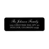 Minimaal zwart Elegant Kerstretour adres Etiket (Voorkant)