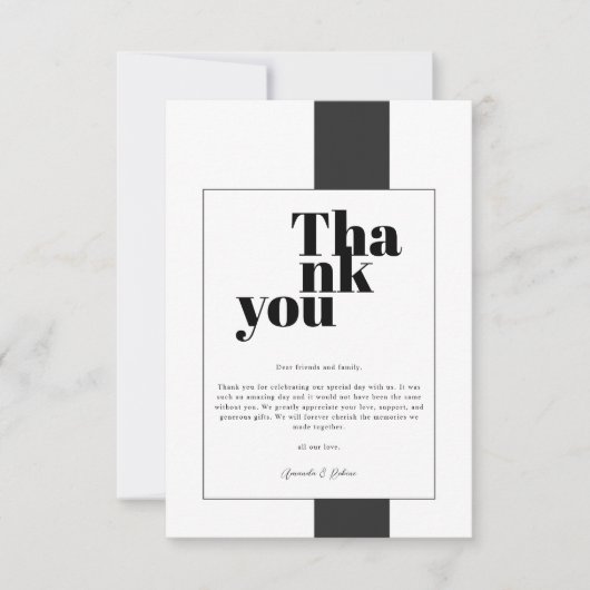 Minimaal zwart en wit bedankkaart (Voorkant)