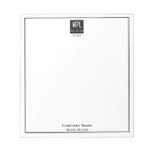Minimaal, zwart en wit bedrijf notitieblok (Voorkant)
