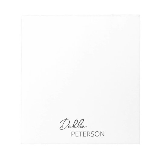 Minimaal Zwart en Wit Modern Zakelijk Notitieblok (Voorkant)