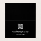 Minimaal zwart met moderne lettertekens en QR-code Visitekaartjes (Binnenkant ongevouwen)