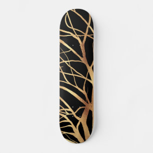 Minimaal zwart ontwerp C van de moderne Gold Tree Skateboard