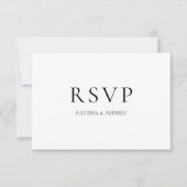 Minimaal Zwart Script Modern Moslim Bruiloft RSVP (Voorkant)