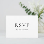 Minimaal Zwart Script Modern Moslim Bruiloft RSVP (Staand voorkant)
