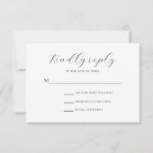 Minimaal Zwart Script Modern Moslim Bruiloft RSVP (Achterkant)