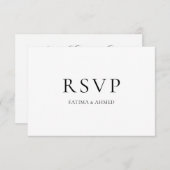 Minimaal Zwart Script Modern Moslim Bruiloft RSVP (Voorkant / Achterkant)