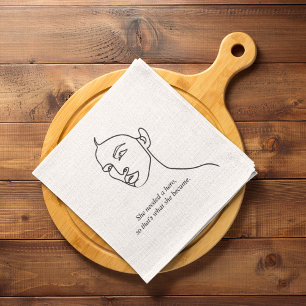 Minimaal zwart werd ze een Hero Inspiration Girl Theedoek