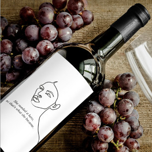 Minimaal zwart werd ze een Hero Inspiration Girl Wijn Etiket