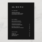 Minimaal Zwart&Wit Bruiloft MENU (Voorkant)