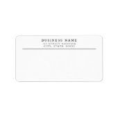 Minimaal zwart wit, eenvoudig verzendlabel etiket (Voorkant)