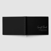 Minimaal, Zwart & Wit Handschrift Script Bruiloft Gastenboek (Volledig)