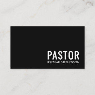 Minimaal Zwart Wit Logo QR Code PASTOR Visitekaartje