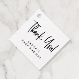Minimaal Zwart Wit Modern Baby shower Bedankt Bedankjes Labels