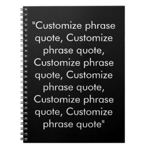 Minimaal zwart-wit monogram van de douanetekst notitieboek