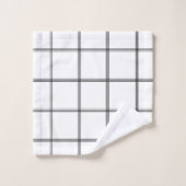 Minimaal zwart wit raster glam #1 bad handdoek (Wasdoekje)