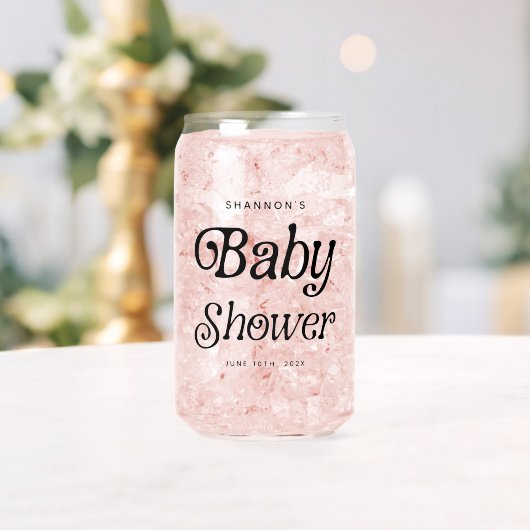 Minimaal zwart-wit Retro Baby shower Blikvorm Glas (Insitu (Huwelijk))