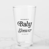 Minimaal zwart-wit Retro Baby shower Glas (Voorkant)