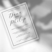 Minimaal Zwart-Wit Script Bruiloft Kaart