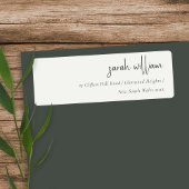 Minimaal zwart-wit Script Typografieadres Etiket