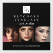 Minimaal Zwart Wit Script Wimper Foto Logo Raamsticker (Vel)