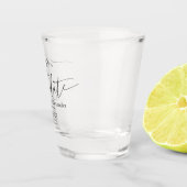 Minimaal zwart-witscript Fancy De datum opslaan Shot Glas (Rechts)