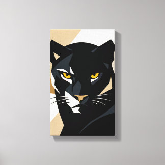 Minimaalistische kunst (Panter Portret) Decoratief Canvas Afdruk