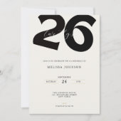 Minimal 26th Birthday Invitation - Bold Typo (Devant)