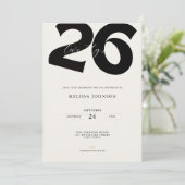 Minimal 26th Birthday Invitation - Bold Typo (Debout devant)